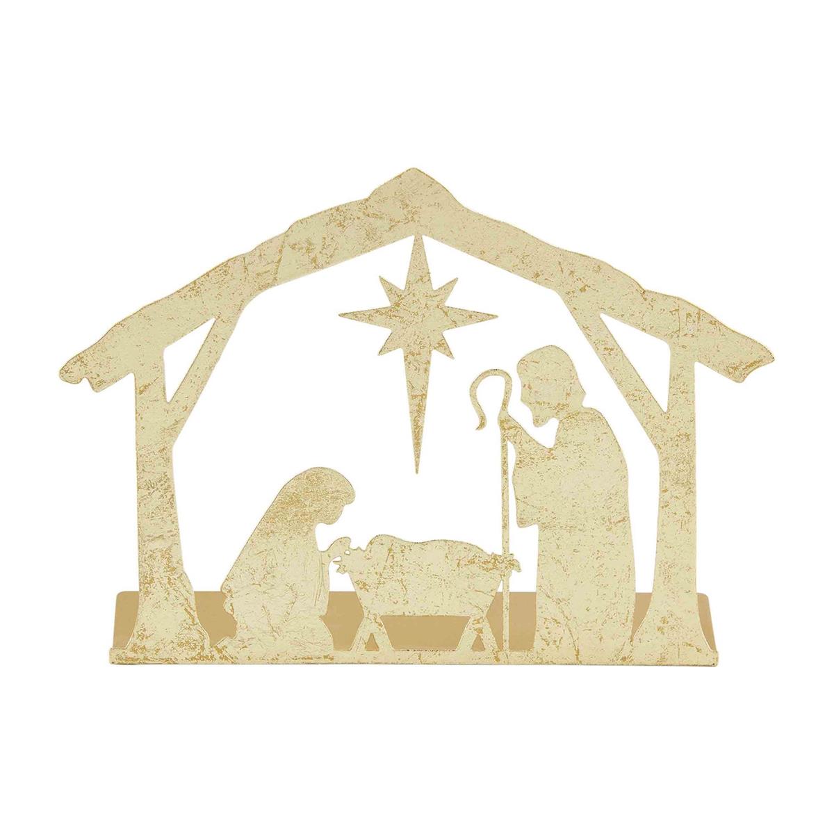 Gold Nativity Scene Marigold Decor