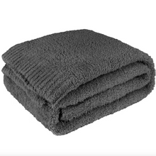 Load image into Gallery viewer, Charcoal Fluffy Knit Blanket
