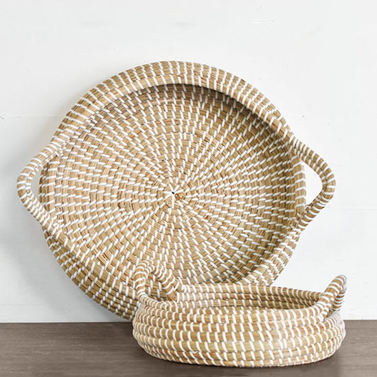 White-weave Seagrass Trays