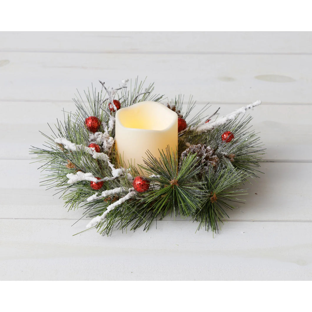 Frosted Pine Candle Ring